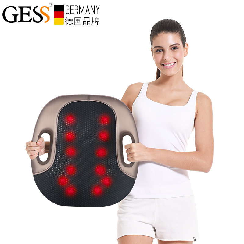 GESS背部揉捏按摩器腰椎多功能自动按摩靠垫枕头腰背车载家用