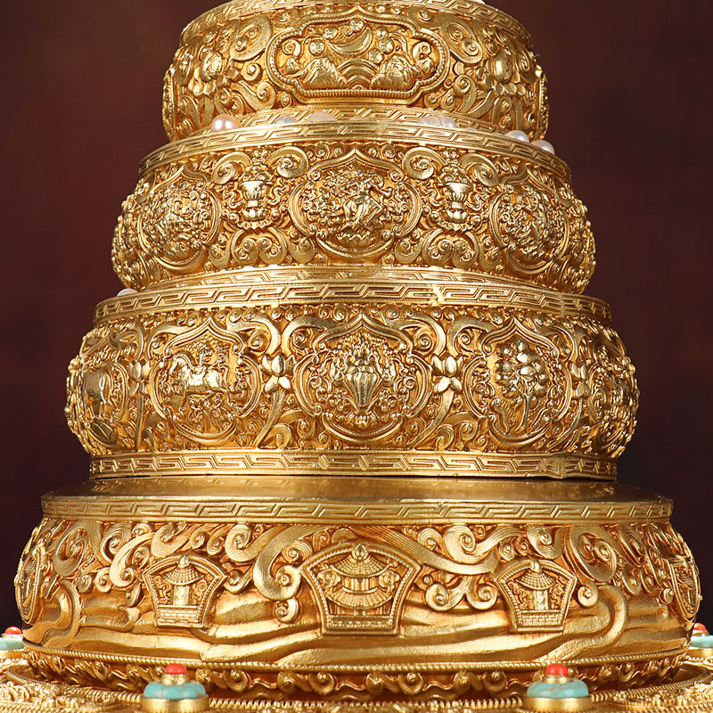 慧宝纯铜曼扎盘曼达盘修盘三十七堆曼荼罗带托盘家居装饰用品