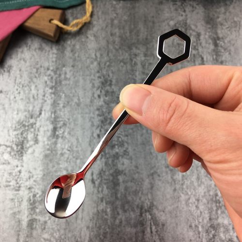 特小号304不锈钢咖啡勺子创意短柄匙小圆勺迷你小调羹调料调味勺