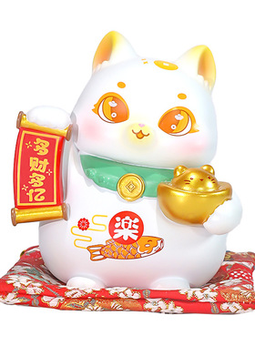 创意可爱招财猫桌面手办玩偶蛋糕装饰吉祥小兔子生日礼物送女朋友