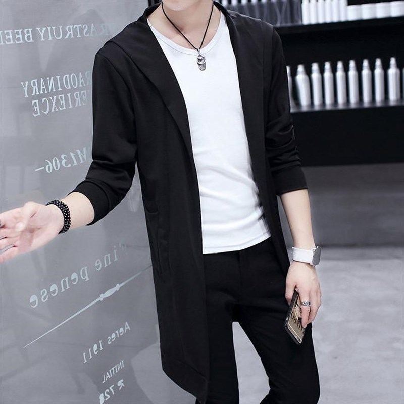 风衣男中长款防风衣男外套夏季韩版防晒男士薄款春秋帅气披风大衣