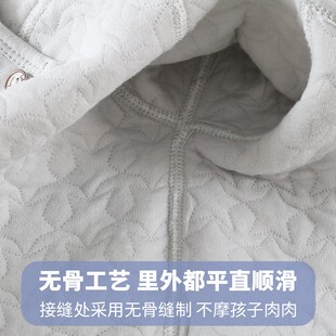 12个月宝宝 新生婴儿保暖套装 秋冬两件套偏襟无骨夹棉内衣开裆裤
