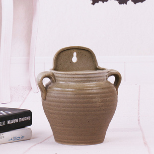 壁挂花盆水培挂墙上悬挂式 饰花器墙壁上陶瓷 绿萝多肉创意垂吊盆装