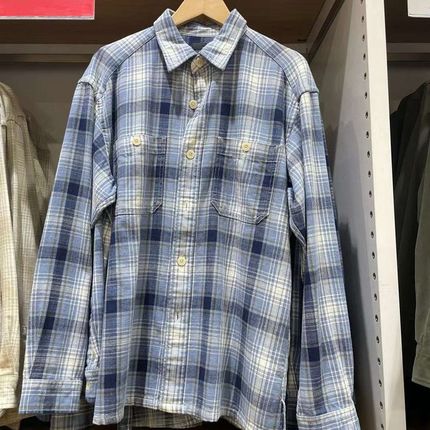 日单男装女装24秋季竹节棉格子衬衫长袖衬衣薄外套468919/476900