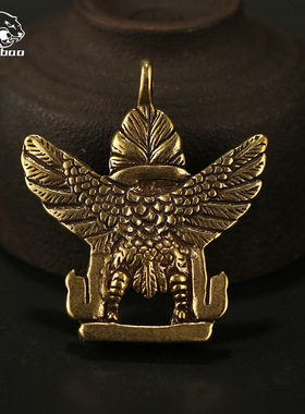 大鹏展翅鸟迦楼罗GARUDA挂件摆件吊坠复古黄铜配件钥匙扣挂件配饰