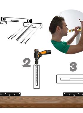 固定浮动支架黑色暗藏层板托12厘圆形暗装墙上支撑托架隐形隔板托