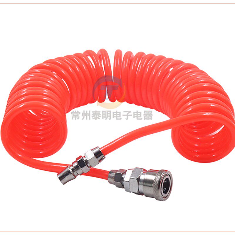 PU弹簧气管软管螺旋伸缩空压机气泵高压汽管快速接头气动6风管8mm