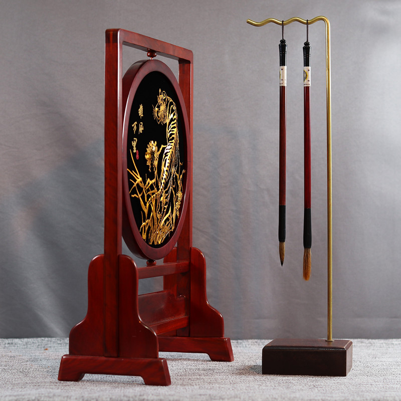 芜湖铁画手工艺红花梨木桌面屏风安徽特产伴手礼定制合肥实体店