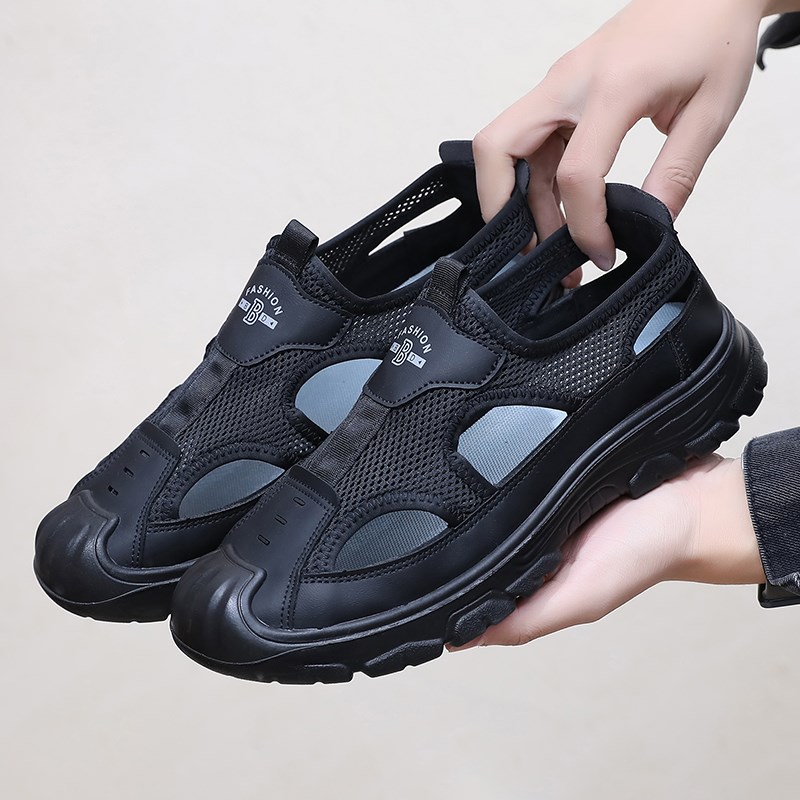 凉鞋男夏季新款网布镂空软底爸爸鞋户外休闲鞋休闲沙滩鞋防滑男鞋