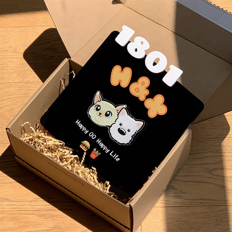 个性旋转门牌定制家用可爱入户门装饰民宿舍门口数字亚克力号码贴