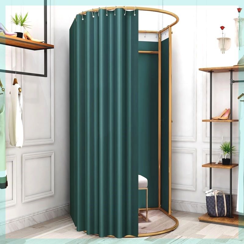 商场服装店试衣间轨道大半圆移动试衣间落地换衣间门帘简易更衣室
