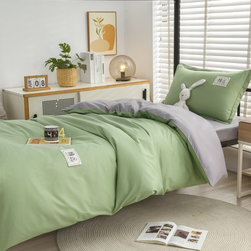学生宿舍三件套床上用品纯棉被套宿舍寝室上下铺全棉六件套0.9m床