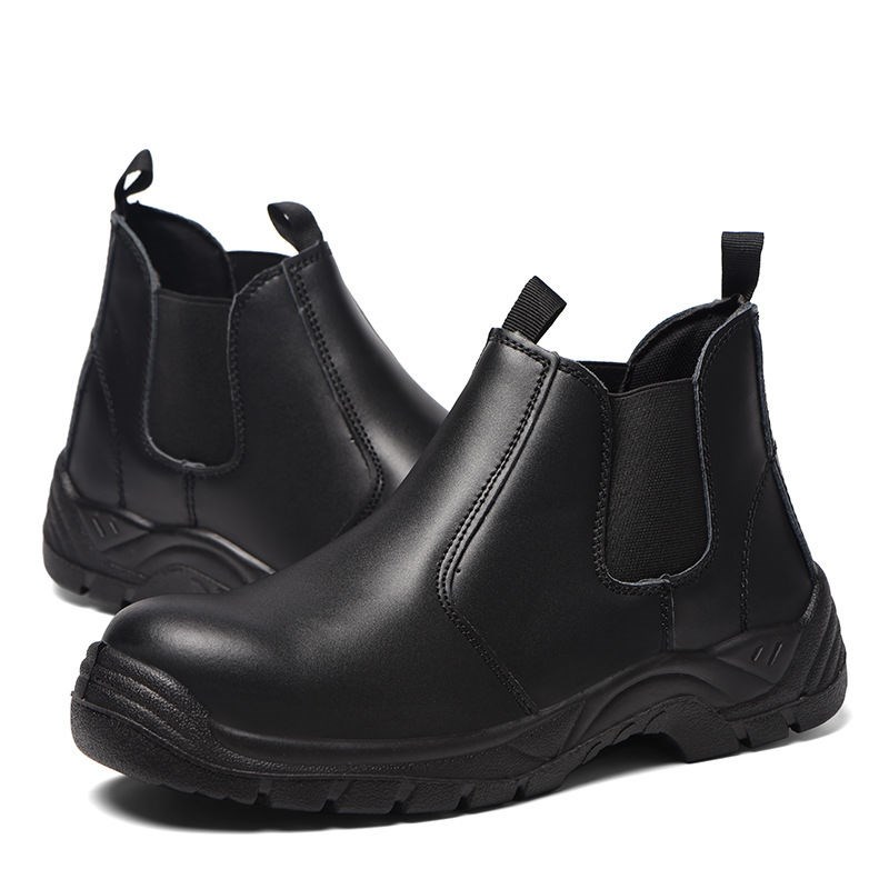 工地防水劳保鞋男焊工鞋钢包头防砸防刺一脚蹬轻便电焊靴