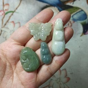 304缅甸天然翡翠吊坠杂件如意等卡30X18mm左右玉石玉牌满48元包邮