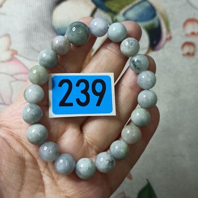 缅甸天然翡翠手串乌鸡圆珠链