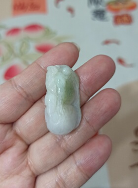 天然翡翠吊坠雕刻件手把件