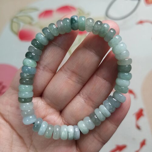 缅甸天然翡翠算盘珠手串