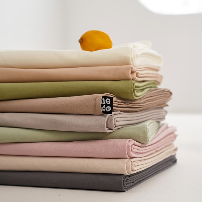 A类全棉磨毛床单单件加厚100纯棉被单三件套学生宿W舍床罩纯色简