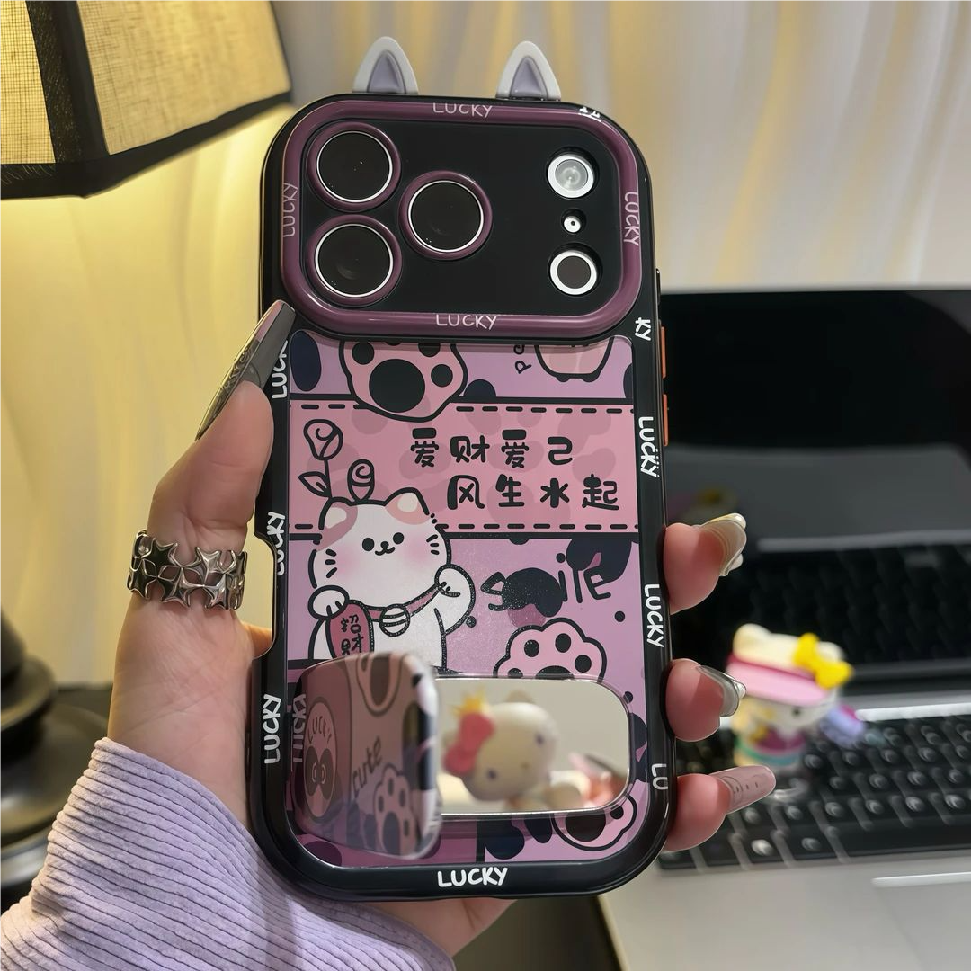 苹果17/16可爱招财猫ins风手机壳