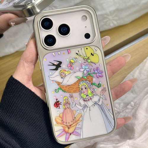 ins鎏金花朵蝴蝶公主手机壳