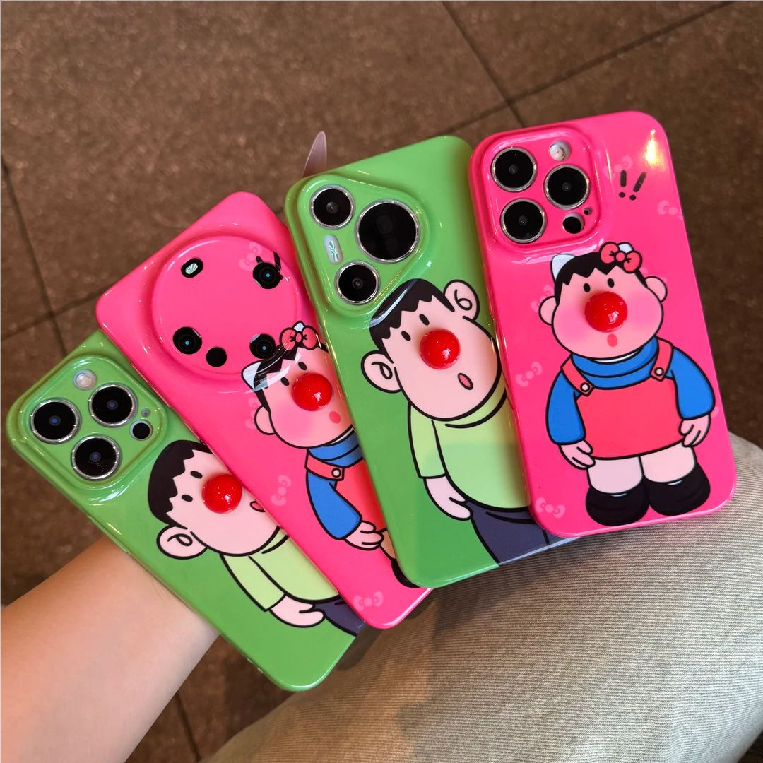 iPhone16可爱月半虎情侣手机壳