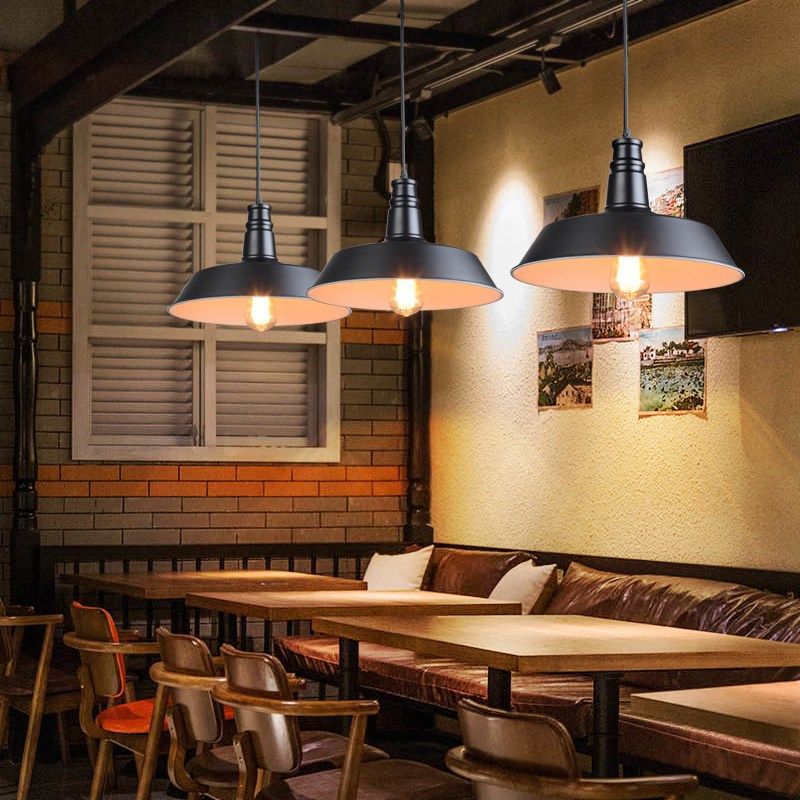 工业风铁艺餐厅锅盖吊灯美式复古创意奶茶店火锅店咖啡厅酒吧台灯,家装灯饰光源,餐厅吊灯,淘宝优惠券,粉丝福利购,淘宝优惠卷