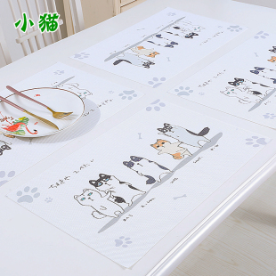PVC西餐垫4片装 欧式 餐垫餐桌垫隔热垫碗垫子家用耐热彩印餐布盘垫