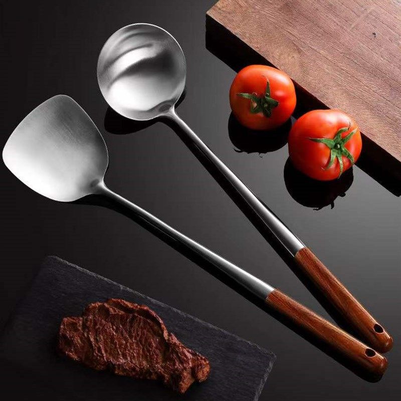 高档木柄不锈钢锅铲,厨房/烹饪用具,锅铲,淘宝优惠券,粉丝福利购,淘宝优惠卷