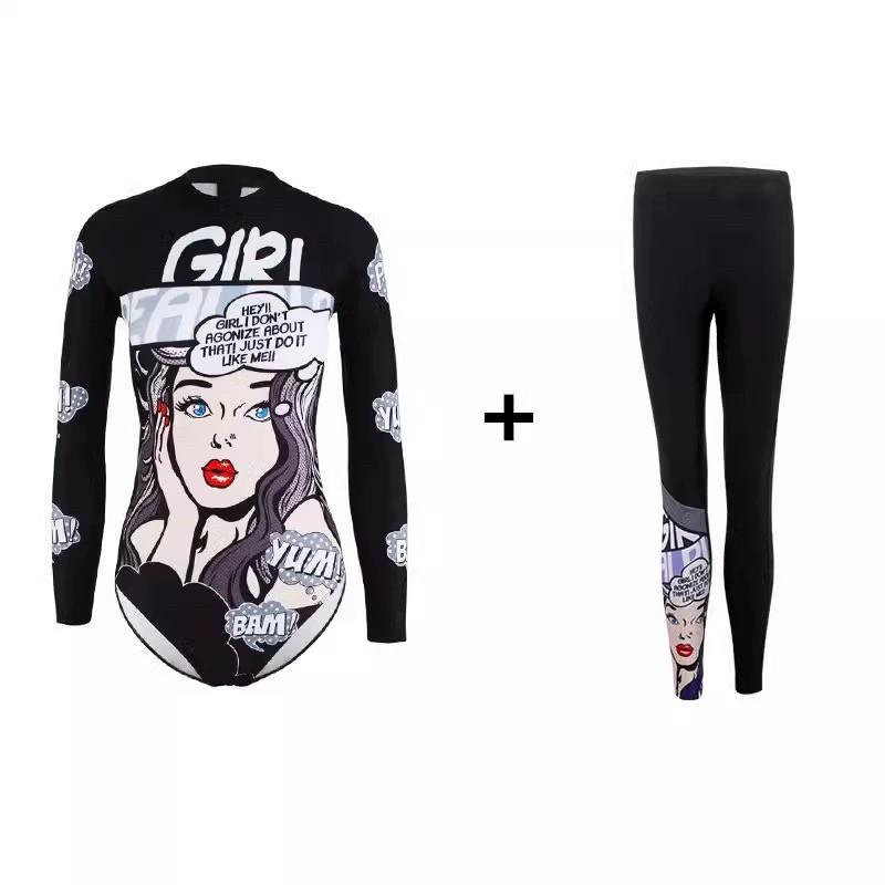 正货卡通泳衣女2024新款爆款高端长袖遮肚显瘦专业冲浪潜水服上衣