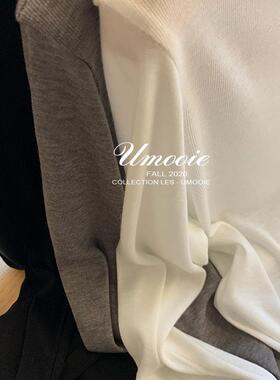 高货速发可选加绒秋秋新款圆领长袖舒适简约恤女螺纹灰色打底衫内