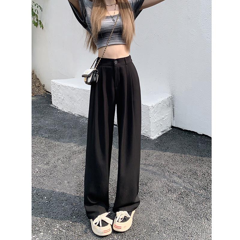 高货速发大码胖mm2025秋季女裤子休闲宽松百搭西装裤高腰显瘦阔腿