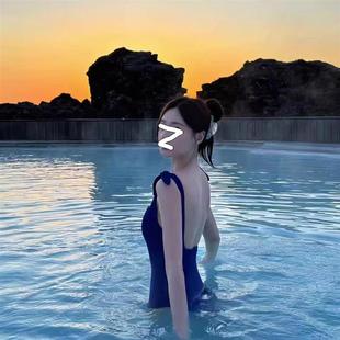 高货速发沈梦辰同款 泳衣女高级感连体连体泳衣女2024年爆