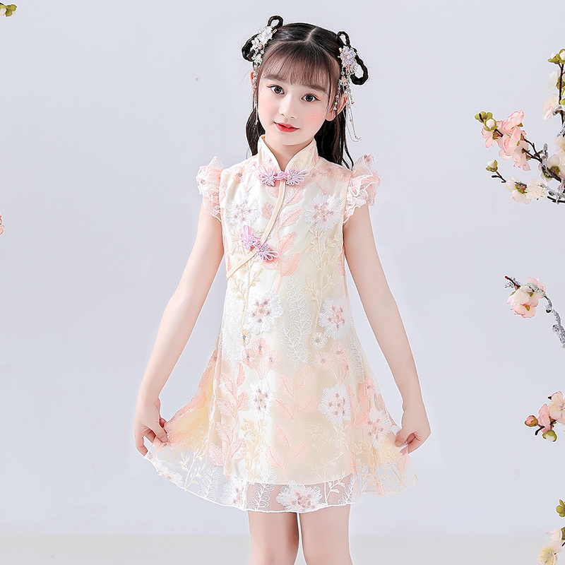 女童汉服连衣裙夏季2022新款小女孩夏装公主裙儿童夏款旗袍裙子夏