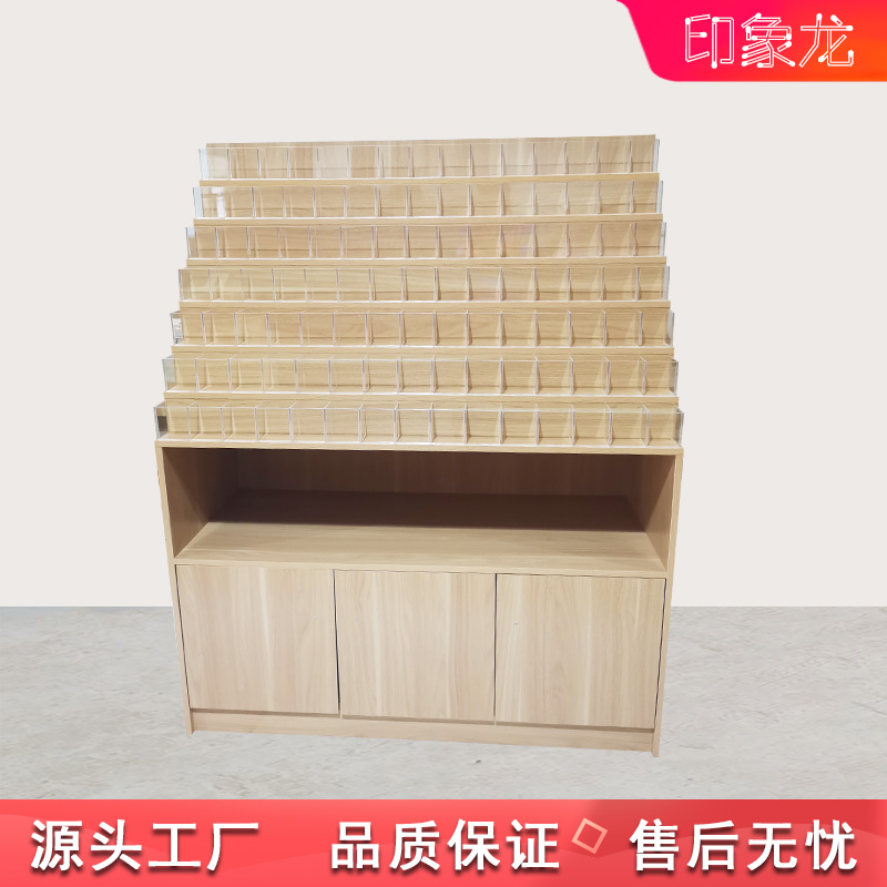 超市笔展示架文具店货架透明亚克力笔架眉笔收纳盒单面多层阶梯柜