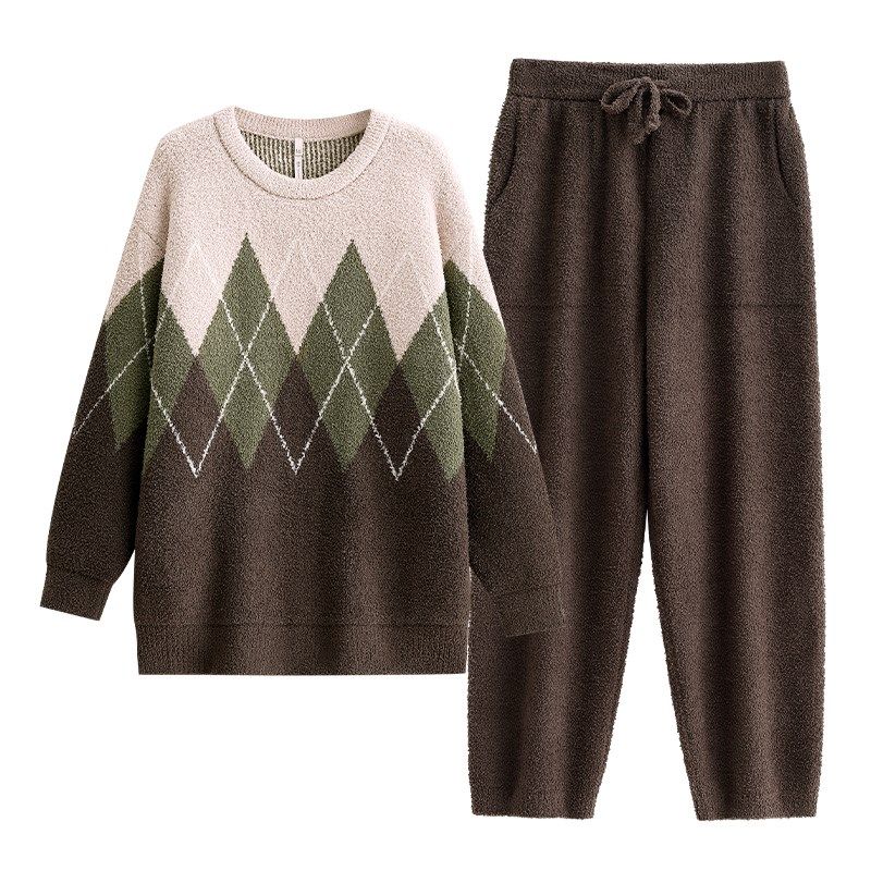 悦内半边绒情侣睡衣女士秋冬款冬季珊瑚绒加绒保暖家居服男款套头