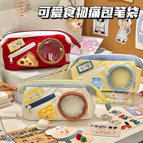痛包款撞笔袋撞色收纳大容量文具全新物吧唧初中小学笔盒拼接不食
