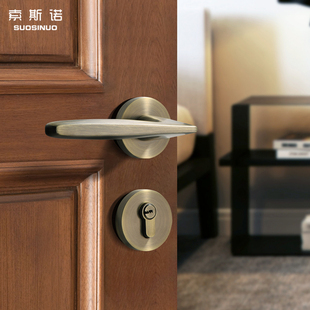 门锁室内卧室房门锁北欧青古铜分体锁家用简约磁吸锁现代实木门锁