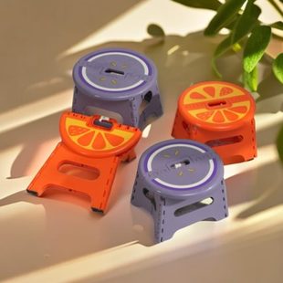 矮登卡通椅子户外创意塑料板凳 加厚折叠小板凳儿童圆凳家用便携式
