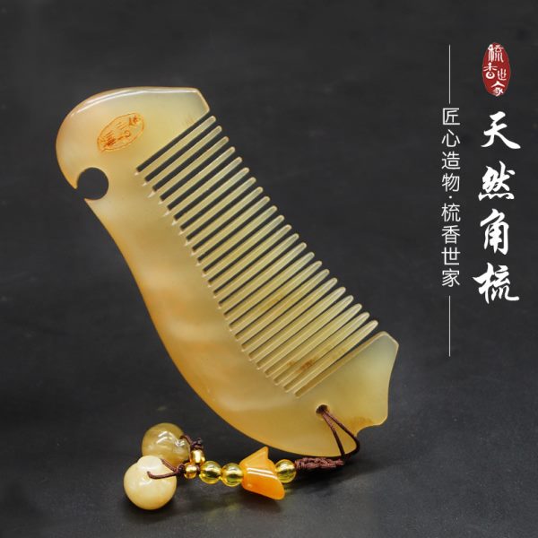 梳子女士牛角梳天然正宗头部按摩梳便携款伴手刻字实用教师节礼物