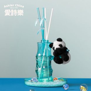 室内香薰礼盒无藤条套装 生日礼物爱熊猫摆件乐火 香氛诗新中式