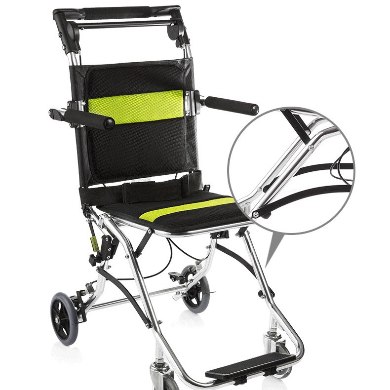 鱼跃便携式轮椅2000型铝合金轻便折叠手推飞机轮椅车代步车