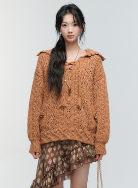 ORA GENESIS2025年冬季新品时尚绞花针织上衣