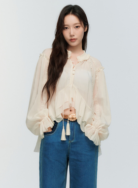 【王子璇 罗予彤同款】ORA GENESIS2025年冬季新品珠钻装饰上衣