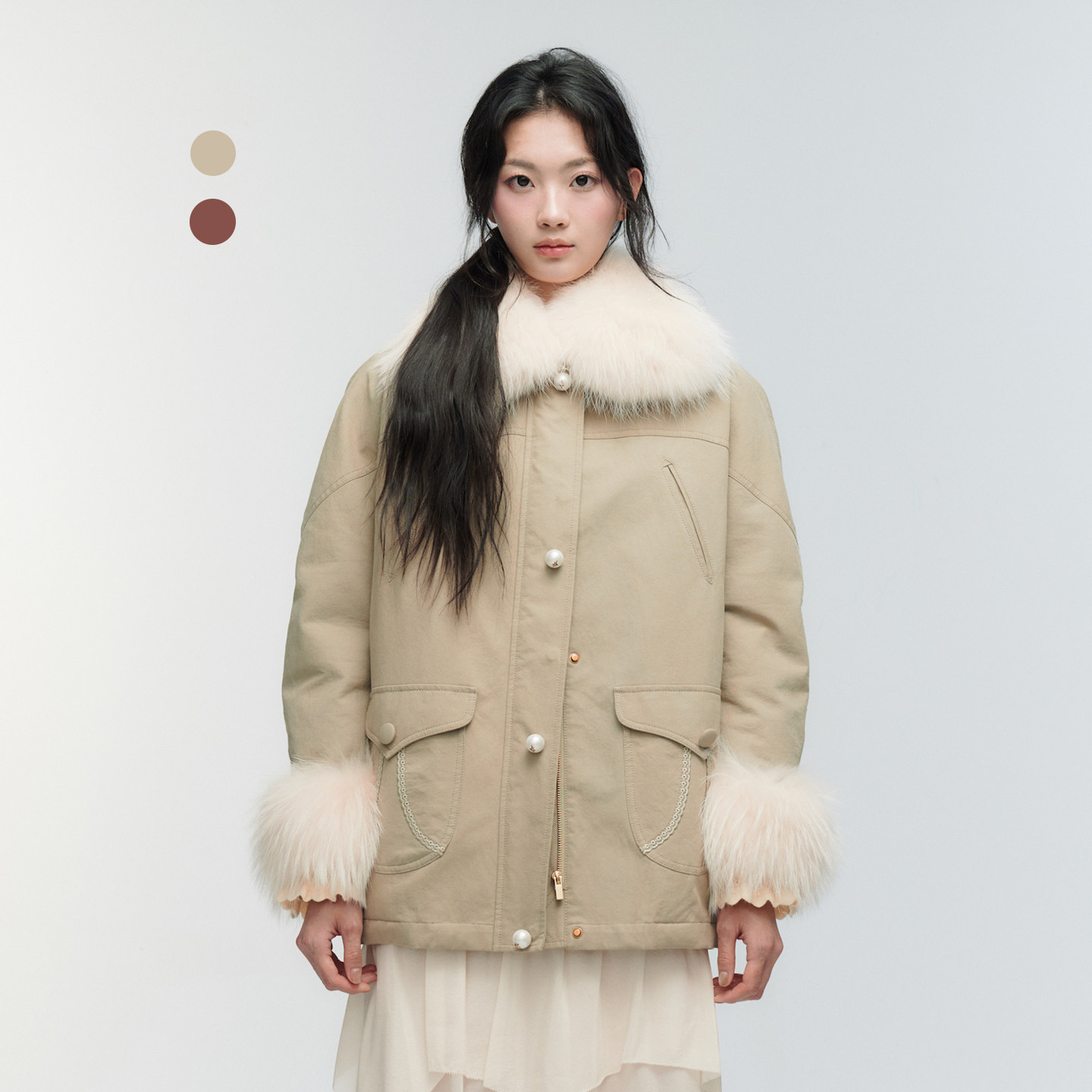 ORA GENESIS2025年冬季新品时尚毛领装饰工装风羽绒服,女装/女士精品,羽绒服,淘宝优惠券,粉丝福利购,淘宝优惠卷