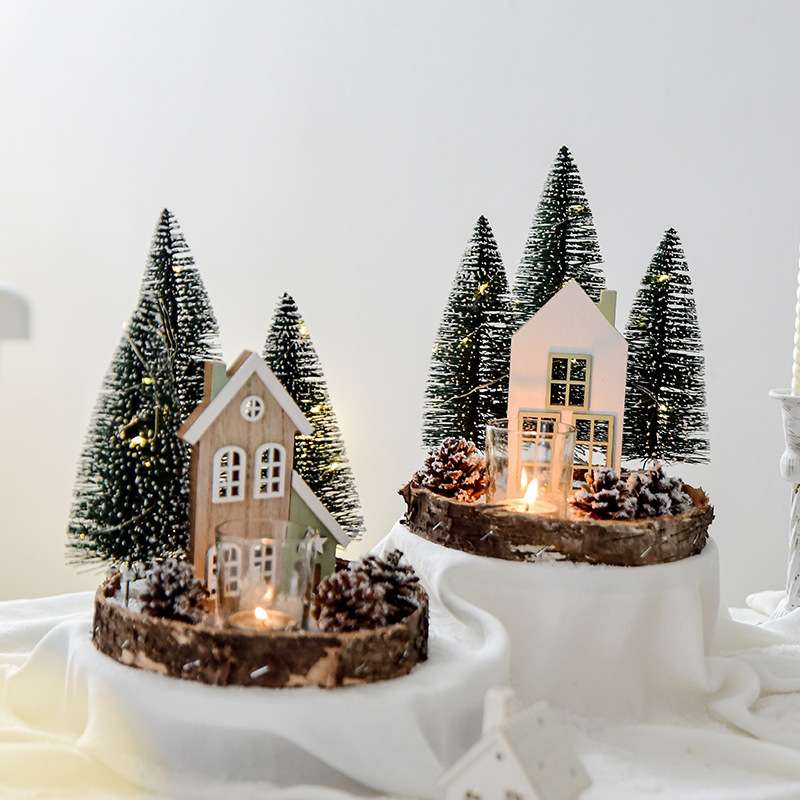 NUCHI圣诞装饰烛台圣诞树桌面摆饰圣诞节装饰场景布置摆件