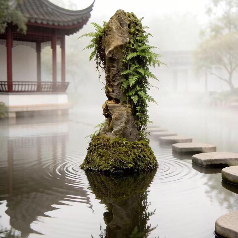 仿石花盆微景观客厅玄关桌面阳台户外庭院公司前台绿植盆栽摆件