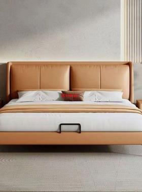 现代皮艺床轻奢意式皮床1.5简约家用双人床1.8北欧婚床主卧卧室木