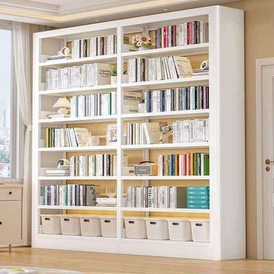 加厚钢制书架图书馆收纳儿童家用落地书柜客厅铁艺置物架储物架