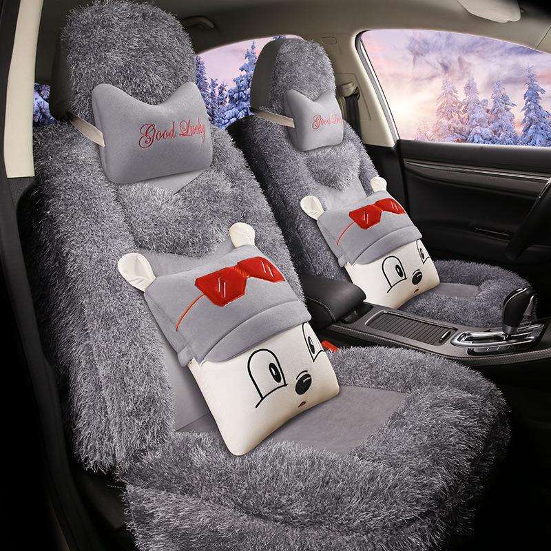 2018款汽车座套冬季汽车坐垫高密度短毛绒座垫冬天车垫全包围坐套