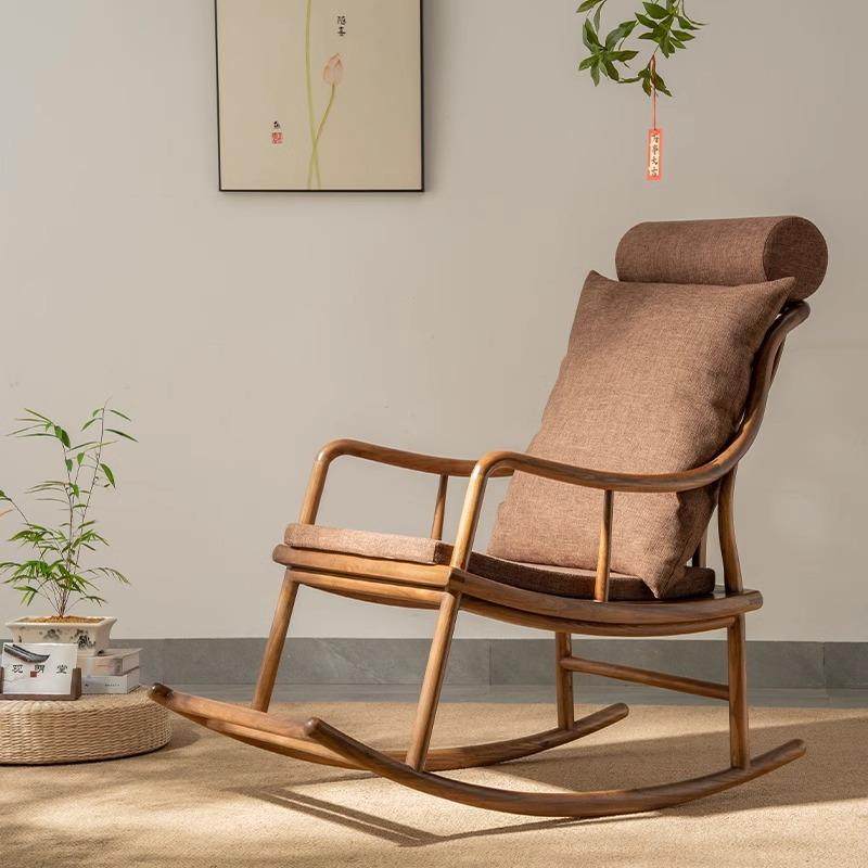 中式实木懒人摇椅沙发阳台家用休闲客厅中古风摇摇椅躺椅2025新款